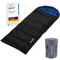 Skandika Kinderschlafsack Dundee Junior, Schwarz/blau -Skandika 16146 01 1280x1280