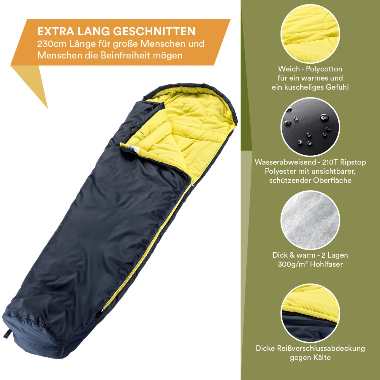 Skandika Mumienschlafsack Stornoway, RV Links 3 Skandika Mumienschlafsack Stornoway, RV Links – Bild 3