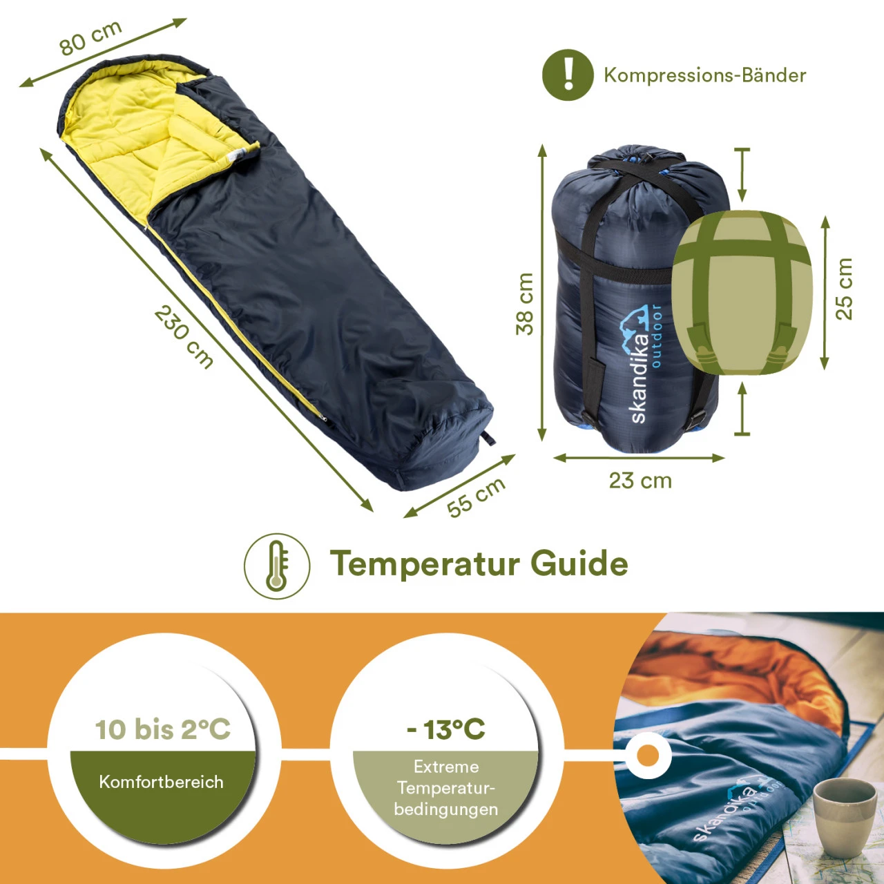 Skandika Mumienschlafsack Stornoway, RV Links 5 Skandika Mumienschlafsack Stornoway, RV Links – Bild 5