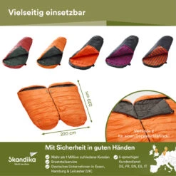 Skandika Mumienschlafsack Vegas, RV Rechts, Orange