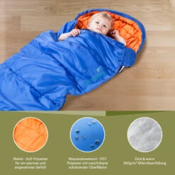 Kinder-Schlafsack Skandika Vegas Junior, 170 X 70 Cm, + 13 Bis -12 °C, Mikrofaser, Blau -Skandika 4260300448315 PT01 1280x1280