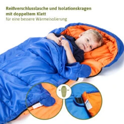 Kinder-Schlafsack Skandika Vegas Junior, 170 X 70 Cm, + 13 Bis -12 °C, Mikrofaser, Blau -Skandika 4260300448315 PT03 1280x1280