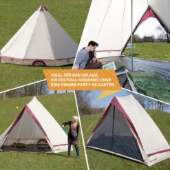 Skandika Comanche Tipi Zelt Für 8 Personen, Beige