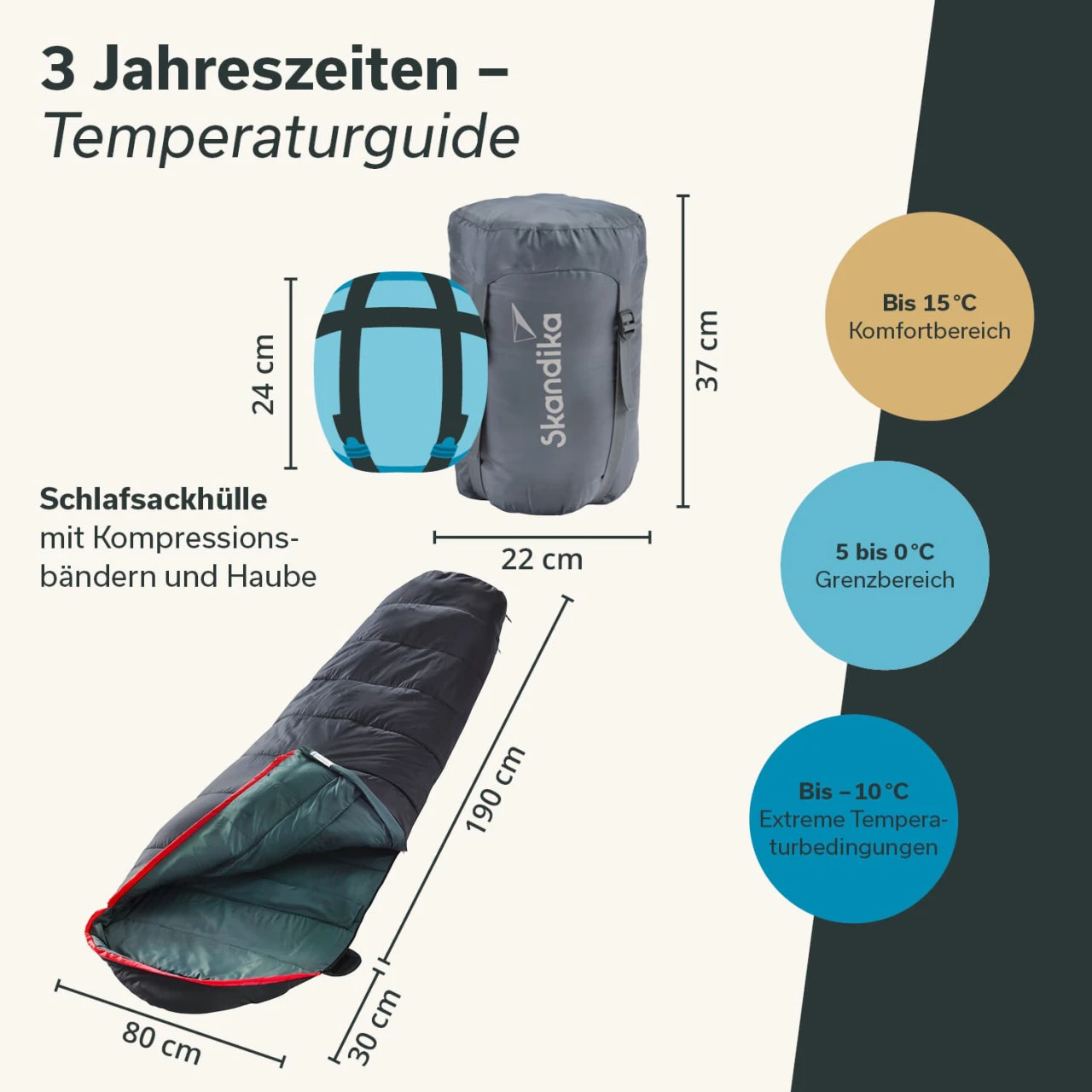 Skandika Mumienschlafsack Alaska, RV Rechts, Schwarz 8 Skandika Mumienschlafsack Alaska, RV Rechts, Schwarz – Bild 8