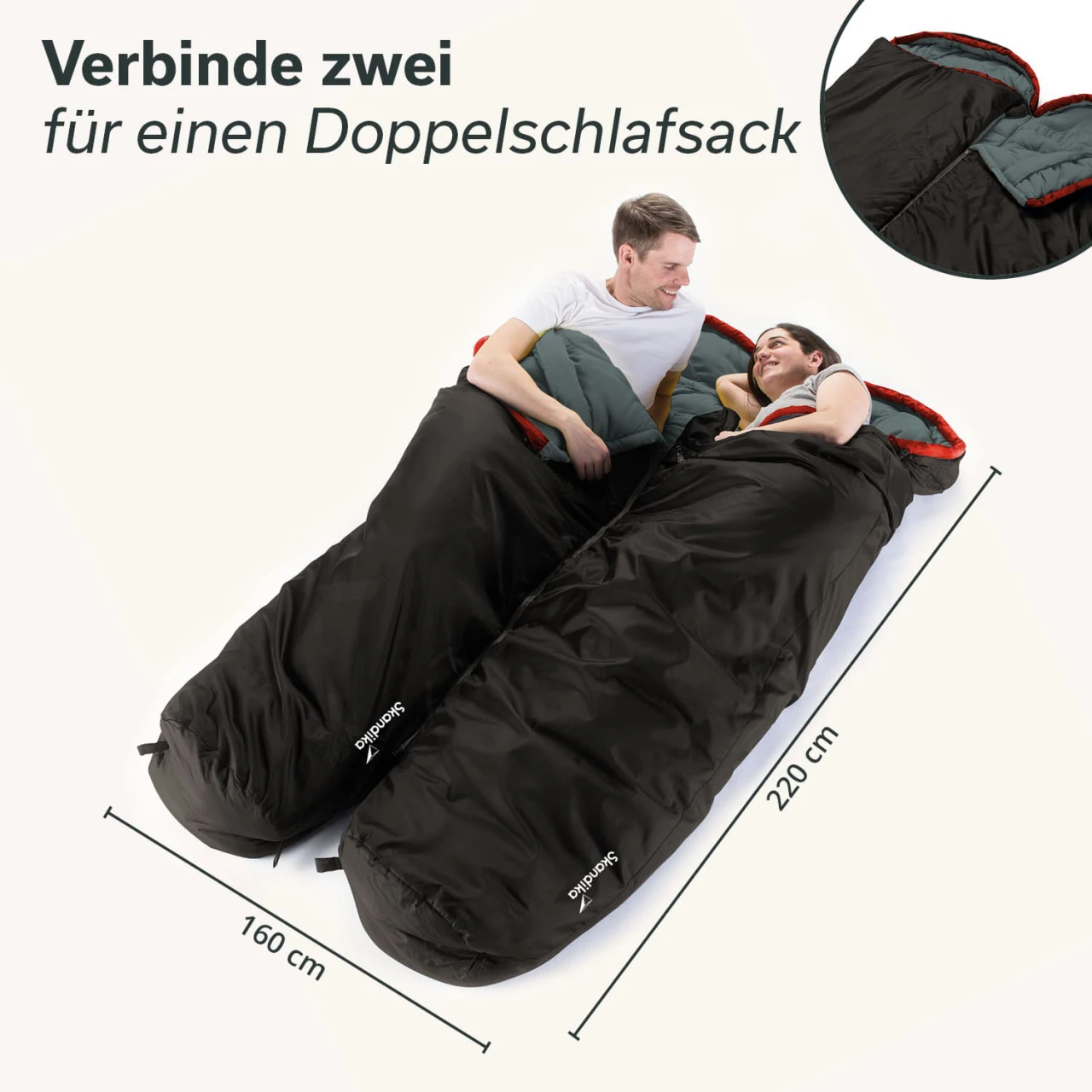 Skandika Mumienschlafsack Alaska, RV Rechts, Schwarz 2 Skandika Mumienschlafsack Alaska, RV Rechts, Schwarz – Bild 2