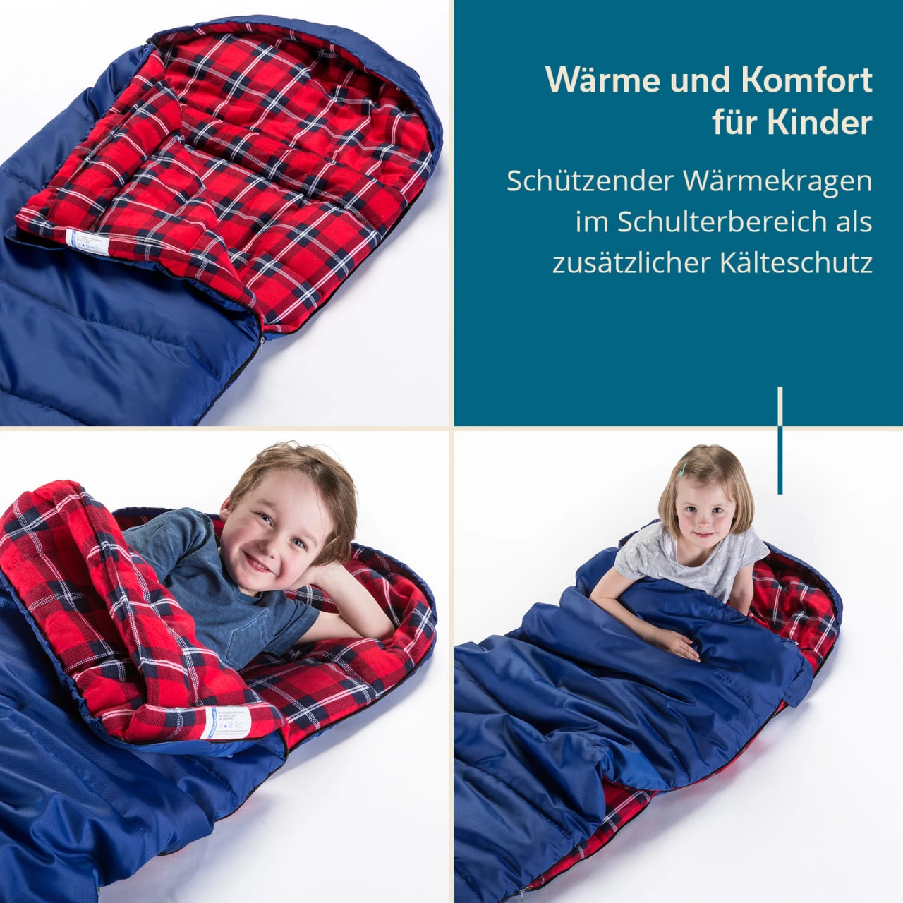 Skandika Kinderschlafsack Dundee Junior, Blau/rot 7 Skandika Kinderschlafsack Dundee Junior, Blau/rot – Bild 7