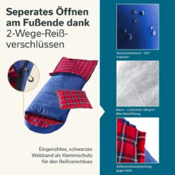 Dundee Decken-Schlafsack Mit Kissen, Blau