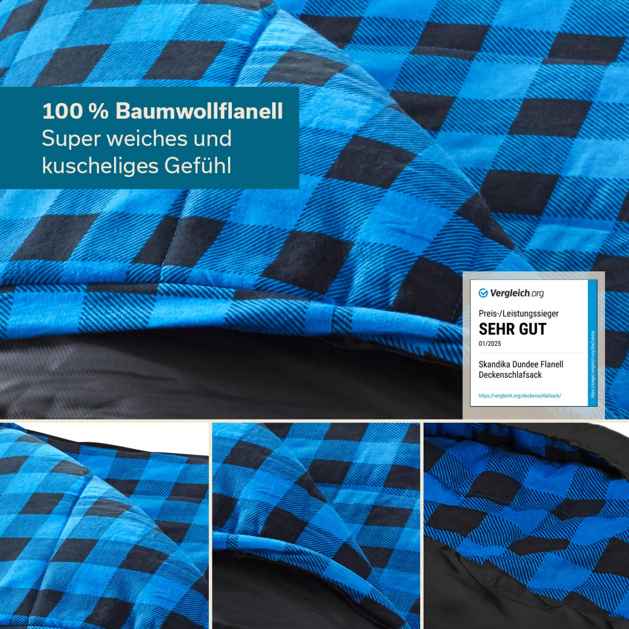 Dundee Decken-Schlafsack Mit Kissen, Schwarz 4 Dundee Decken-Schlafsack Mit Kissen, Schwarz – Bild 4