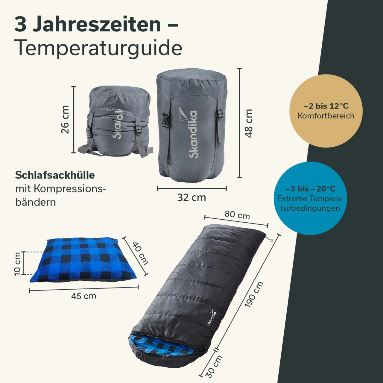 Dundee Decken-Schlafsack Mit Kissen, Schwarz 3 Dundee Decken-Schlafsack Mit Kissen, Schwarz – Bild 3