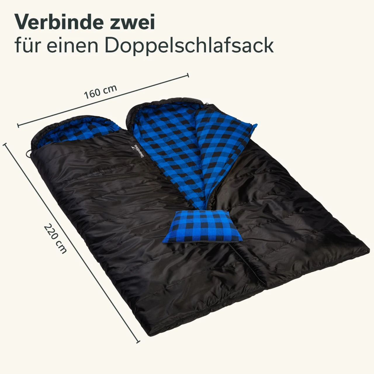 Dundee Decken-Schlafsack Mit Kissen, Schwarz 7 Dundee Decken-Schlafsack Mit Kissen, Schwarz – Bild 7