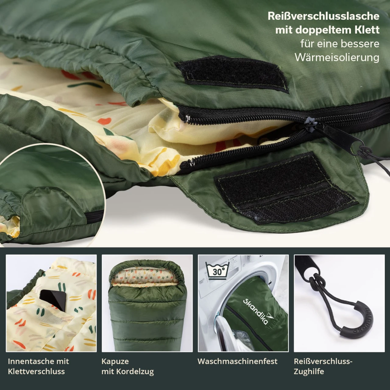 Skandika Mumienschlafsack Vegas, RV Links, D'grün 5 Skandika Mumienschlafsack Vegas, RV Links, D'grün – Bild 5