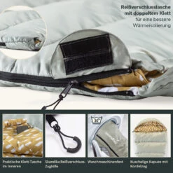 Skandika Kinder-Schlafsack Vegas Junior, Salbei -Skandika DE 16165 03 1280x1280