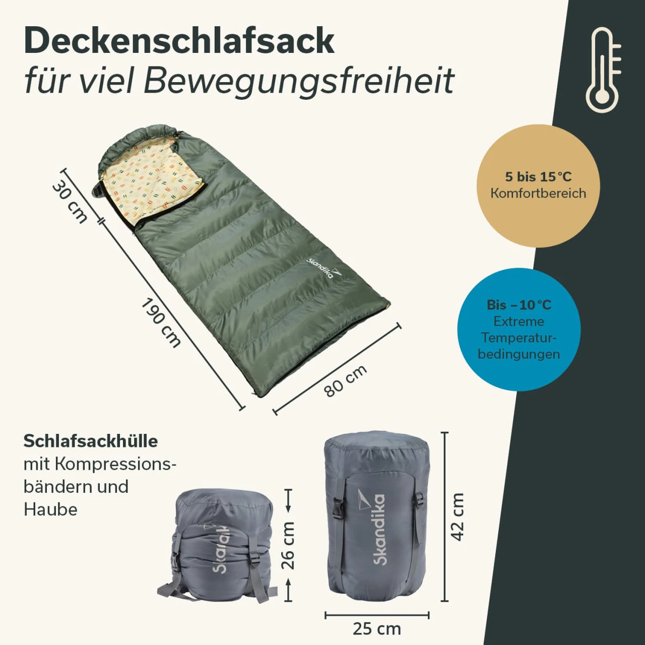 Skandika Deckenschlafsack Iceland, RV Links, Grün 6 Skandika Deckenschlafsack Iceland, RV Links, Grün – Bild 6