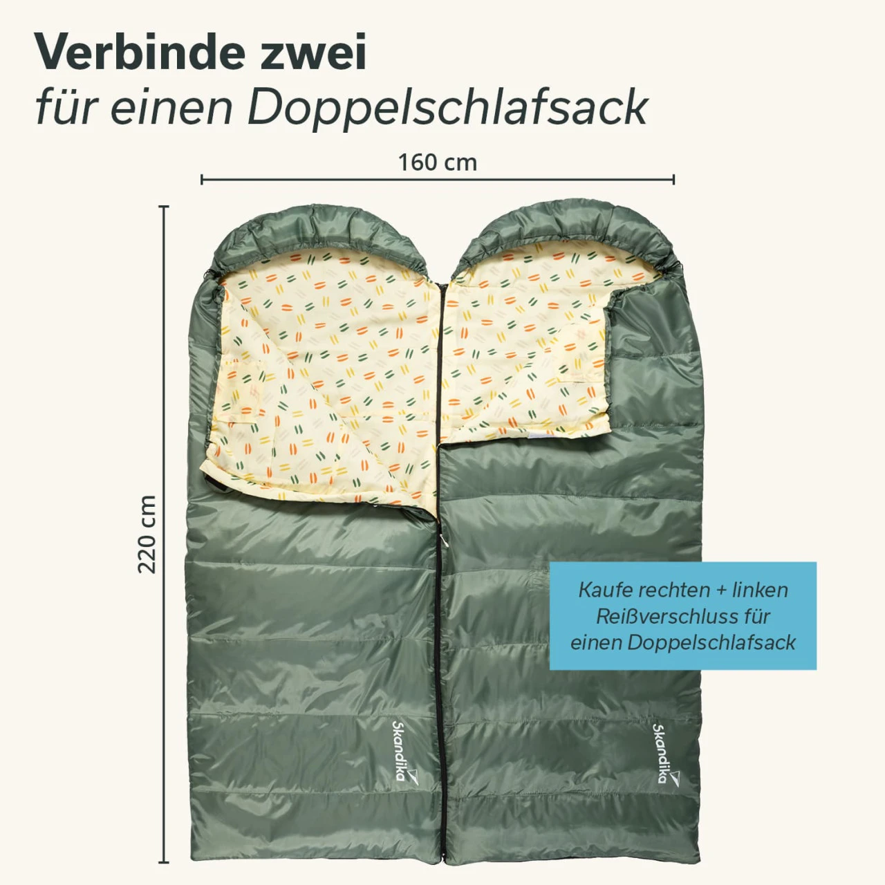 Skandika Deckenschlafsack Iceland, RV Links, Grün 8 Skandika Deckenschlafsack Iceland, RV Links, Grün – Bild 8