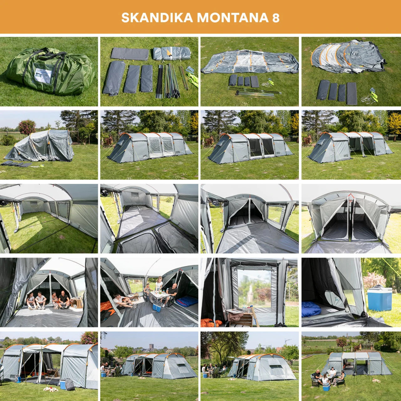 Skandika Tunnelzelt Montana 8 Personen, Grau 5 Skandika Tunnelzelt Montana 8 Personen, Grau – Bild 5