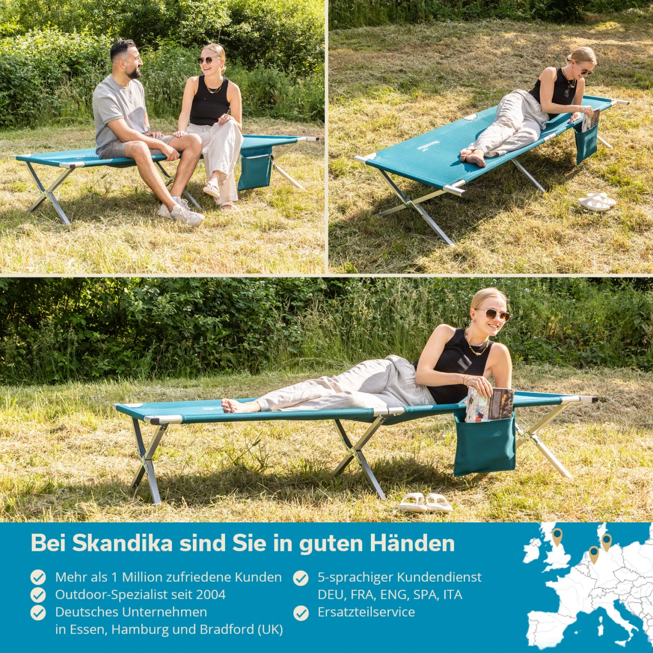 Skandika Campingliege Vuoma - Aluminumgestänge 1 Skandika Campingliege Vuoma - Aluminumgestänge