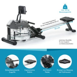 Skandika Wasserrudergerät Nemo III + Widerstandsbänder-Set