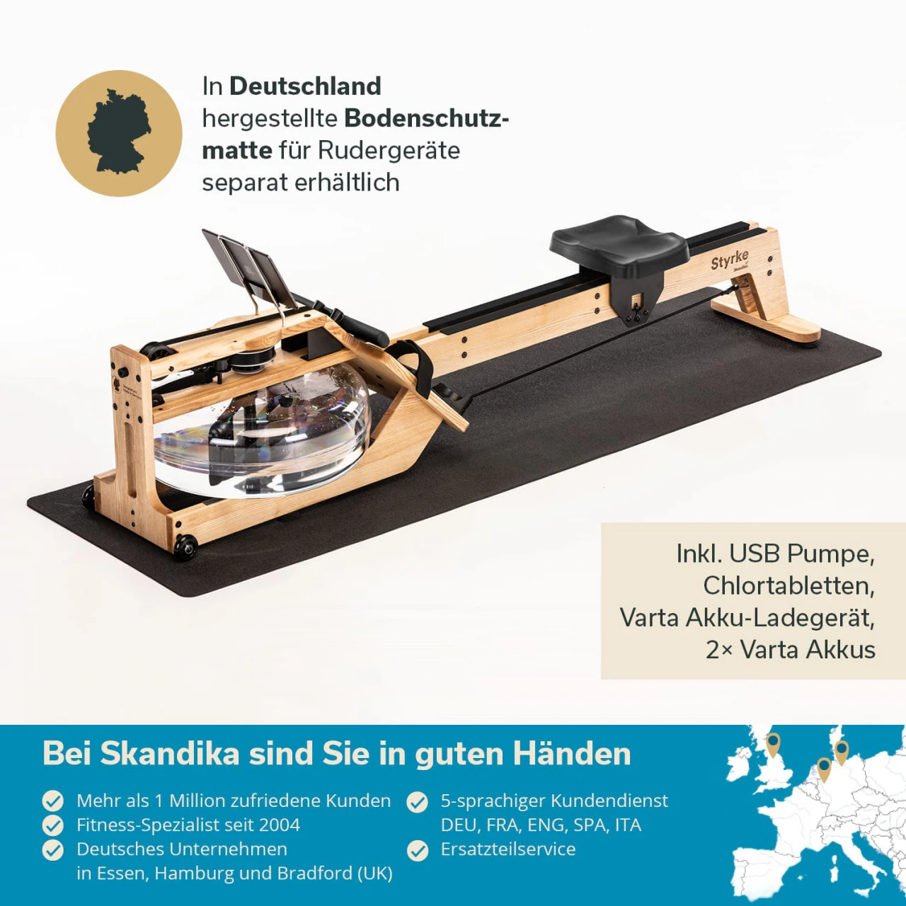 Wasser-Rudergerät Styrke Premium Aus Vollholz Esche - Made In Germany 2 Wasser-Rudergerät Styrke Premium Aus Vollholz Esche - Made In Germany – Bild 2