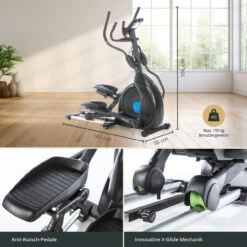 Skandika Crosstrainer CardioCross Carbon Champ Mit Matte