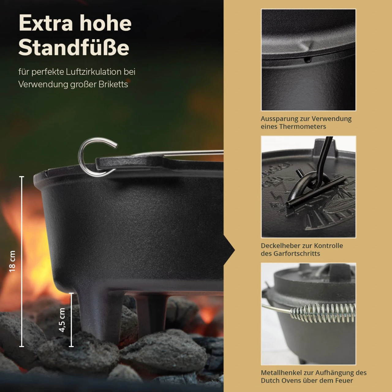 Skandika BBCrew Dutch Oven 10,25 Liter 5 Skandika BBCrew Dutch Oven 10,25 Liter – Bild 5